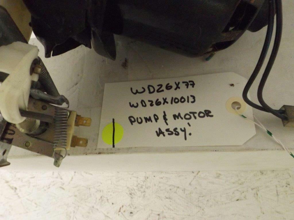 GENERAL ELECTRIC KENMORE DISHWASHER WD26X77 WD26X10013 PUMP & MOTOR USED GENERAL ELECTRIC KENMORE DISHWASHER WD26X77 WD26X10013 PUMP & MOTOR USED